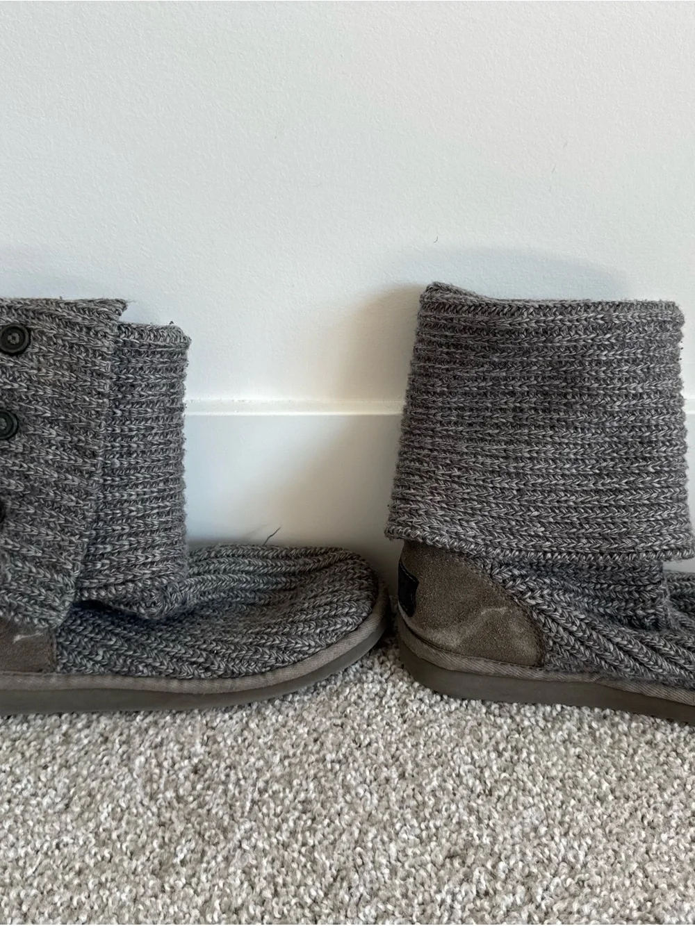 UGG Classic Cardy button sweater boots - grey